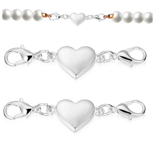 Homoyoyo 2 Stück Herzförmige Magnetverschlüsse für Silber Einfache Anwendung Rostfrei für Schmuckverlängerungen und Armbänder Sicherer Halt Homoyoyo 2 Stück Herzförmige Magnetverschlüsse für Silber Einfache Anwendung Rostfrei für Schmuckverlängerungen und Armbänder Sicherer Halt von Homoyoyo