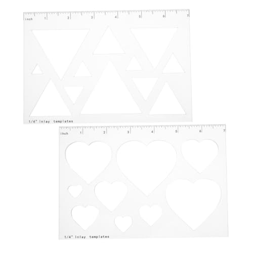 Homoyoyo 2 Stück Hochpräzise Holzfrässchablonen für Diy Projekte Schneidebrett für Vielseitige Holzbearbeitung Herz und Dreiecksformen von Homoyoyo