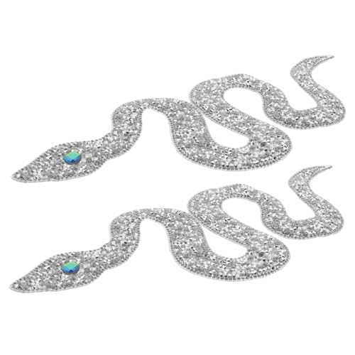 Homoyoyo 2 Stück Hotfix Strass Schlangen Applikationen Glitzernde DIY Aufbügel Patches Langlebige Rhinestone Kleidung Aufnäher für Jacken Taschen Hüte Einfache Eisenanwendung Silberfarben Homoyoyo 2 Stück Hotfix Strass Schlangen Applikationen Glitzernde DIY Aufbügel Patches Langlebige Rhinestone Kleidung Aufnäher für Jacken Taschen Hüte Einfache Eisenanwendung Silberfarben von Homoyoyo