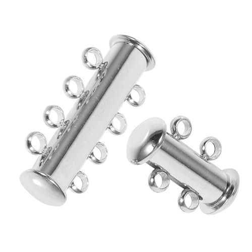 Homoyoyo 2 Stück Metall Schmuckverschlüsse für Halsketten Langlebige Edelstahl klammern Löchern Verhedderfreie Mehrfachketten verbinder für DIY Armbänder und Perlenweben von Homoyoyo