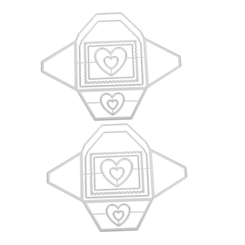 Homoyoyo 2 Stück Metall Stanzformen Herz Umschlag Schneidvorlagen für DIY Karten Alben Scrapbooking Präzisionsschnitt Langlebig Einfache Handhabung für Bastelprojekte von Homoyoyo