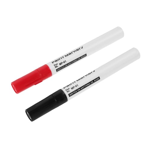 Homoyoyo 2 Stück Monument Marker Pens Wasserdichte Malstifte für Dauerhafte Markierungen und Monumenten Schwarz und Rot für Präzises Schreiben und Reparaturen von Homoyoyo