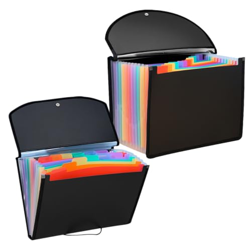 Homoyoyo 2 Stück PVC Aktenordner mit Fächern Praktische Dokumenten Aufbewahrungstaschen für Büro und Zuhause Organisieren von Unterlagen Rechnungen und Verträgen von Homoyoyo