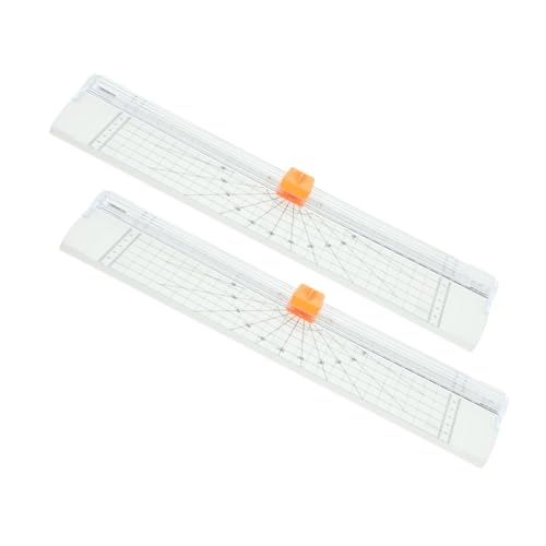 Homoyoyo 2 Stück Papierschneider mit Faltbarem Lineal Präziser und Kompakter Papier Trimmer für Scrapbooking Fotos Etiketten Diy Bastelarbeiten Platzsparend und Sicher Weiß von Homoyoyo
