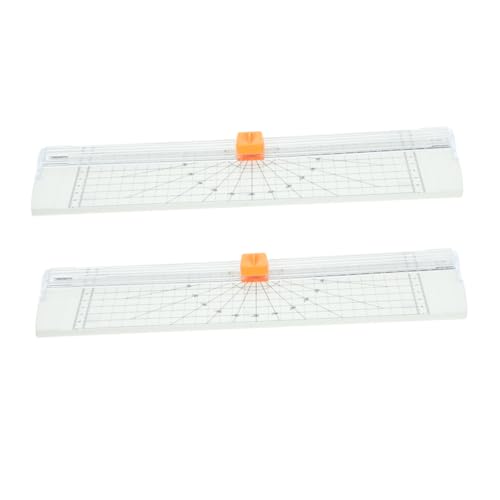 Homoyoyo 2 Stück Papierschneider mit Klappbarem Lineal Manueller Präzisions Schneidegerät für Bastelpapier Fotos Etiketten Tragbar Weiß für Schüler und Diy Projekte von Homoyoyo