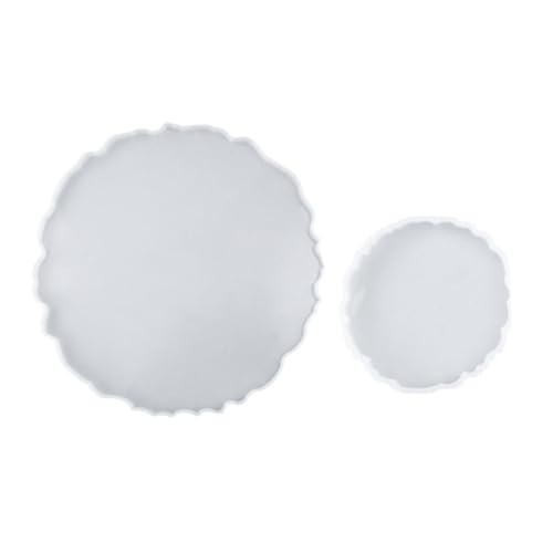 Homoyoyo 2 Stück Runde Silikonform Tablett DIY Aufbewahrungstablett Glatte Oberfläche Einfach Entformbar Geeignet für Epoxidharz Basteln mit Glitzer und Trockenblumen Hautfreundlich von Homoyoyo
