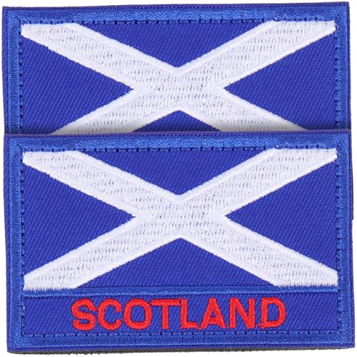 Homoyoyo 2 Stück Schottland Flagge Aufnäher Gestickte Nationalflagge Applikationen zum Aufbügeln für Kleidung DIY Jacken Rucksäcke Festival Zubehör von Homoyoyo