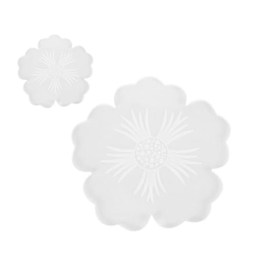 Homoyoyo 2 Stück Silikon Epoxidharz Gießform Teiliges Blumen Tablett und Untersetzer Flexibel Weich für DIY Resin Casting Kompatibel mit Pigmenten und Schmuckeinbettung von Homoyoyo