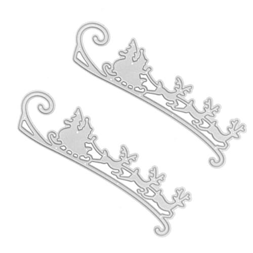 Homoyoyo 2 Stück Stanzformen Schablone Weihnachten Stirbt Prägung Etiketten Hochzeit Klopfen Vorlage Schnitte Gestanzt Sterben Schneiden Gruß Basteln Kohlenstoffstahl Silver von Homoyoyo
