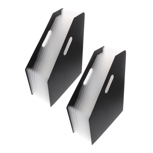 Homoyoyo 2 Stück Teiliges Aktenordner Erweiterbarer Vertikaler Accordion File Organizer mit Großer Kapazität Robust Verschleißfest Tragbar für Dokumentenaufbewahrung und Büroorganisation von Homoyoyo