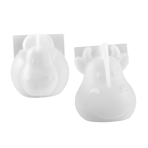 Homoyoyo 2 Stück Teiliges Epoxidharz Silikonform Kuh Maskottchen DIY Basteln Cartoon Tierfigur Dekoration für Handgemachte Kerzen und Schmuck Herstellung von Homoyoyo