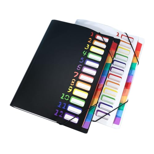 Homoyoyo 2 Stück Teiliges Erweiterbares Fächermappe mit Bunten Fächern Tragbare Dokumentenmappe in Schwarz und Weiß Multifunktionaler Aktenordner für Büro und Schulunterlagen Praktischer Homoyoyo 2 Stück Teiliges Erweiterbares Fächermappe mit Bunten Fächern Tragbare Dokumentenmappe in Schwarz und Weiß Multifunktionaler Aktenordner für Büro und Schulunterlagen Praktischer von Homoyoyo