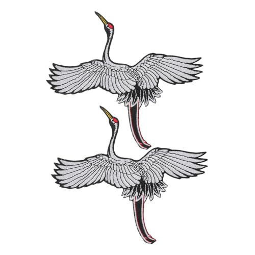 Homoyoyo 2 Stück Teiliges Gestickte Kleidung Applikationen Weiche Bequeme Stoffflicken zum Aufbügeln Große und Kleine Rote Vogel Patches für DIY Mode und Reparatur von Kleidung von Homoyoyo