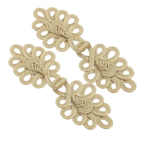 Homoyoyo 2 Stück Teiliges Goldene Chinesische Knoten Knöpfe Klassische Vintage verschlussknöpfe für Cardigans Mäntel Cheongsam Stilvolle Nähverschlüsse für DIY Kostüme und von Homoyoyo