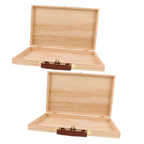 Homoyoyo 2 Stück Teiliges Holz Aufbewahrungsboxen mit Tragegriff Leicht und Tragbar Ergonomisches Design Multifunktionale Werkzeug und Malutensilienbox für Ölgemälde für Atelier und Outdoor Homoyoyo 2 Stück Teiliges Holz Aufbewahrungsboxen mit Tragegriff Leicht und Tragbar Ergonomisches Design Multifunktionale Werkzeug und Malutensilienbox für Ölgemälde für Atelier und Outdoor von Homoyoyo