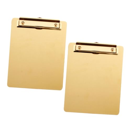 Homoyoyo 2 Stück Teiliges Klemmbrett aus Tragbares Metall Clipboard mit Stilvollem Goldfinish Robustes Schreibbrett zur Dokumentenorganisation als Schreibtisch Organizer für Büro und Homoyoyo 2 Stück Teiliges Klemmbrett aus Tragbares Metall Clipboard mit Stilvollem Goldfinish Robustes Schreibbrett zur Dokumentenorganisation als Schreibtisch Organizer für Büro und von Homoyoyo