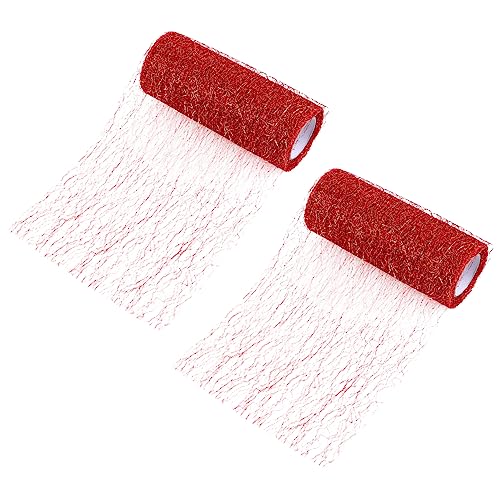 Homoyoyo 2 Stück Teiliges Mesh Dekoband Breit mit Goldfäden Glänzendes DIY Material für Bastelprojekte Geschenkbänder Hochzeitsdeko und Kreative Handarbeiten von Homoyoyo