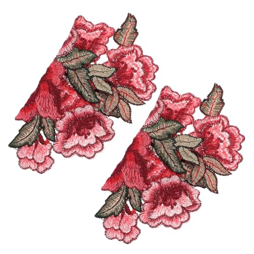 Homoyoyo 2 Stück Teiliges Rosenblumen Patch Bestickte Langlebige Stoffapplikationen Vielseitig zum Bekleidungsreparieren Verzieren und Basteln Leichte Kompakte Farbenfrohe von Homoyoyo