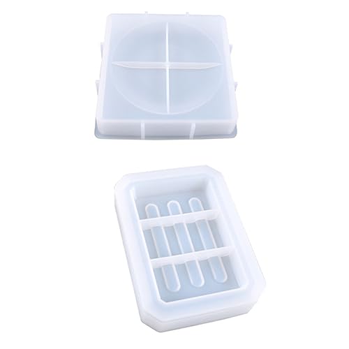 Homoyoyo 2 Stück Teiliges Silikon Seifenform Langlebige DIY Gießform für Handgemachte Seifen und Bastelarbeiten Wiederverwendbar Leicht zu Reinigen Kreativ Gestaltbare Seifenbox Modellform von Homoyoyo