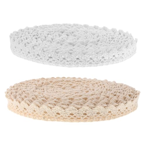 Homoyoyo 2 Stück Teiliges Spitzenband aus Baumwolle Vintage Häkelspitzenborte Breit Yards Spitzenborte für Braut Hochzeit Dekoration DIY Nähen Basteln Geschenkverpackung Homoyoyo 2 Stück Teiliges Spitzenband aus Baumwolle Vintage Häkelspitzenborte Breit Yards Spitzenborte für Braut Hochzeit Dekoration DIY Nähen Basteln Geschenkverpackung von Homoyoyo