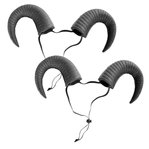 Homoyoyo 2 Stück Teiliges Verstellbares Kuhhorn Stirnband für Damen Leichtes Langlebiges Party Haarschmuck für Halloween Karneval Cosplay und Festivals Auffälliges Accessoire für Erwachsene von Homoyoyo