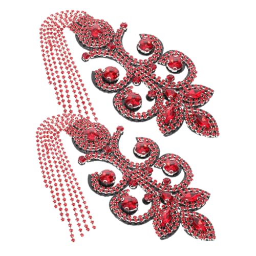 Homoyoyo 2 Stück Teiliges Vintage Schulterapplikationen mit Strass und Quasten Handgefertigte Leichte Schulterdekoration für Blazer Party und Kostümoutfits Vielseitige Kleidungsschmuck von Homoyoyo