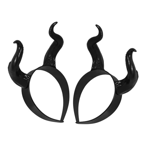 Homoyoyo 2 Stück Teufelshörner Haarreif Halloween Cosplay Kostüm Stirnband Schwarz Party Zubehör für Damen und Herren von Homoyoyo