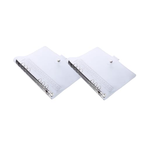 Homoyoyo 2 Stück Transparent PVC Notizbuch Hülle Set mit Druckknopfverschluss Wasserfeste und Leichte Ordner für Notizen Tagebuch und Dokumente für Büro Schule und Reisen von Homoyoyo