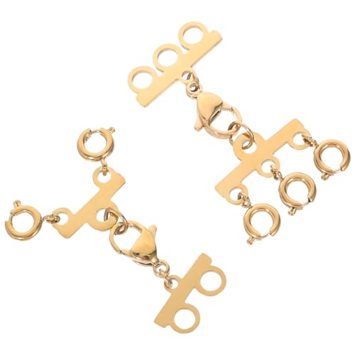 Homoyoyo 2 Stück Trennverschluss für Mehrlagige Goldfarbener Schmuckverbinder Design Langlebige Diy Zubehör für Frauen von Homoyoyo