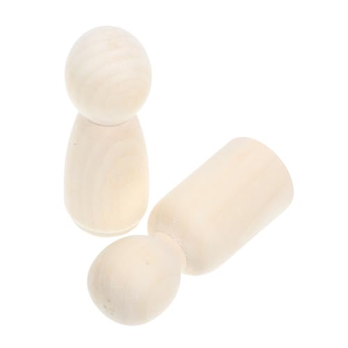 Homoyoyo 2 Stück Unvollendete Holz Peg Puppen für Diy Bastelprojekte Natürliche Holzfiguren zum Bemalen Junge Mädchen für Kreative Handarbeit und von Homoyoyo