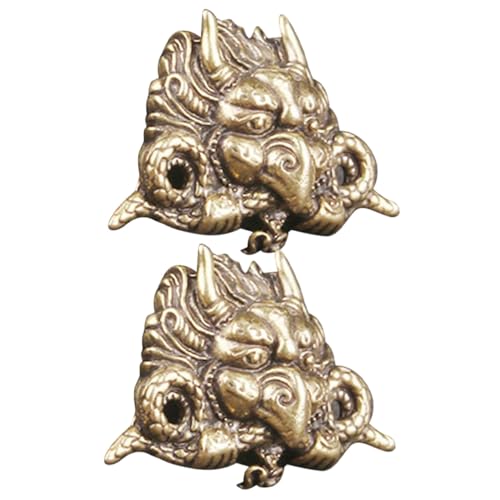 Homoyoyo 2 Stück Vintage Messing Knöpfe Tibetischer Stil DIY Nähen Knöpfe für Lederwaren Taschen Bastel Schmuck Metallknöpfe mit Einzigartiger Form und Vielseitiger Verwendung von Homoyoyo