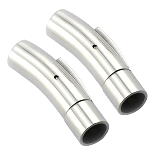 Homoyoyo 2 Stück Zubehör zur Schmuckherstellung Lederarmband Verschluss Lederhalskette Verschluss Magnetverschlüsse doppelter magnetischer Halskettenverschluss Endverschluss aus Lederband von Homoyoyo