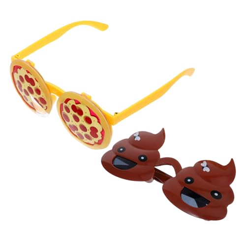 Homoyoyo 2 Teilige Neuheitsbrillen Für Partys Und Foto Requisiten Lustiges Halloween Kostümzubehör Kreative Pizza Und Kotgläser Für Geburtstags Und Karnevalsveranstaltungen von Homoyoyo