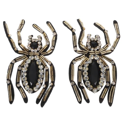 Homoyoyo 2 x Spinnendekor-Aufnäher für Kleidung und Schuhe, bestickt, Halloween-Applikation, stilvolles Accessoire für Partys und den Alltag von Homoyoyo