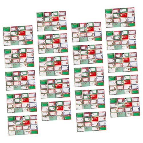 Homoyoyo 20 Blatt Beschriftbare Weihnachtsaufkleber Diy Selbstklebende Etiketten Feiertagsnamensschilder für Geschenkverpackungen und Bastelbedarf für Persönliche Gestaltung von Homoyoyo