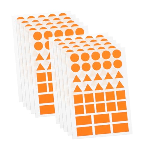 Homoyoyo 20 Blatt Farbcodierungsaufkleber Orange Verschiedene Geometrische Aufkleber – Selbstklebende Etiketten In Dreieck Rechteck Und Kreisform Für Die Büroorganisation von Homoyoyo