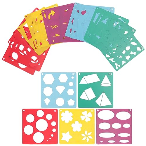 Homoyoyo 20 Blatt Malvorlagen Schablonen für DIY Geometrische Designs Pet Material für Kunsthandwerk und Kreative Projekte Wiederverwendbar und Vielseitig Einsetzbar von Homoyoyo