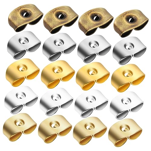 Homoyoyo 20 Paare Sichere Ohrstecker Verschluss Ersatz Ohrstecker Rückseiten aus Legiertem Leicht Langlebig Passend für Damen und Mädchen Farben Einfach Anzubringen und Sicherer Halt von Homoyoyo