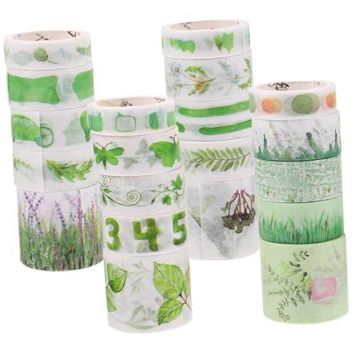 Homoyoyo 20 Rollen Washi Tape Satz Dekoratives Klebeband für Selbstgemacht Scrapbooking Handkonto Leuchtende Farben Papiermaterial Einfach zu Verwenden für Kreative Projekte von Homoyoyo