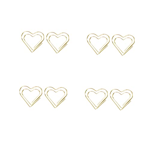 Homoyoyo 20 Stück Büroklammer aus Metall bookmark book mark Schreibtischdekoration Schreibwaren für Papier herzförmige kleine Büroklammer Papierklammer herz büroklammern Golden von Homoyoyo