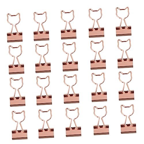 Homoyoyo 20 Stück Büroklammern Roségold mit Katzenmotiv Praktische Metallbinderklammern für Papier Dokumente und für Büro und Zuhause von Homoyoyo