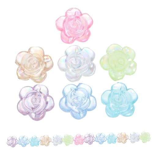 Homoyoyo 20 Stück DIY Blumenperlen Hochwertigem Harz Bastelperlen für Schmuckherstellung Armbänder und Kreative Deko Projekte von Homoyoyo