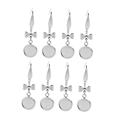 Homoyoyo 20 Stück DIY Ohrschmuck Metallplatten Ohrstecker Basistrays für Schmuckherstellung Innendurchmesser Robuste Ohrringe Zubehör für Frauen Silberne Ohrhaken von Homoyoyo