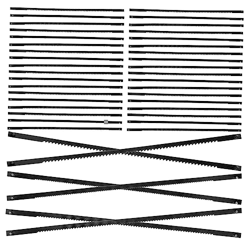 Homoyoyo 20 Stück Dekupiersägeblatt Klingen Stift Schneiden Ende Hobby Pin-End-Dekupiersägeblätter Dekupiersäge Zubehör Teil der Dekupiersäge Laubsägeblätter sk5 Kohlenstoffstahl Black von Homoyoyo