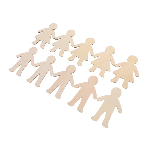 Homoyoyo 20 Stück Diy Holzfiguren Bastelset Unlackierte Holzschnittmuster für Jungen Mädchen Malen für Kunstprojekte Heimdekoration von Homoyoyo