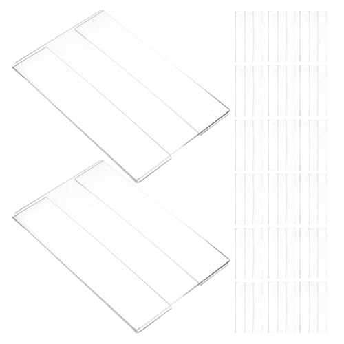 Homoyoyo 20 Stück Flach Acryl Preisetiketten Halter Transparent Wandmontierter Displayschutz für Supermärkte Einzelhandel und Marktstände von Homoyoyo