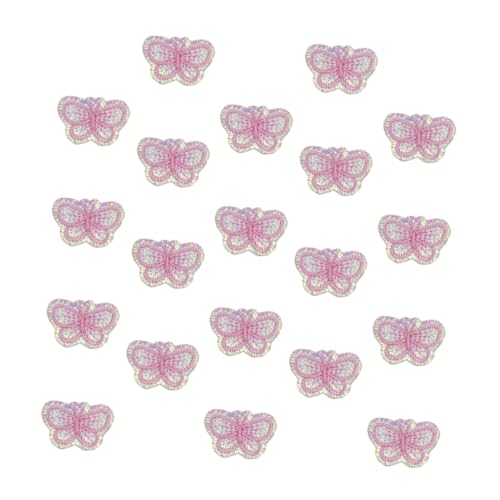 Homoyoyo 20 Stück Fluoreszierende Bügelflicken Schmetterlinge Selbstklebend Dekorative Applikationen zum Aufbügeln für DIY Kleidung Reparatur und Individuelle Verschönerung von Homoyoyo