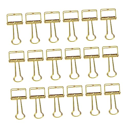 Homoyoyo 20 Stück Goldene Schwalbenschwanzklemme Schreibtisch farbig Büroklammern Papier Größe büroorganisation büroartikel Gold-Bürobedarf Binderclips aus Edelstahl Rostfreier Stahl von Homoyoyo