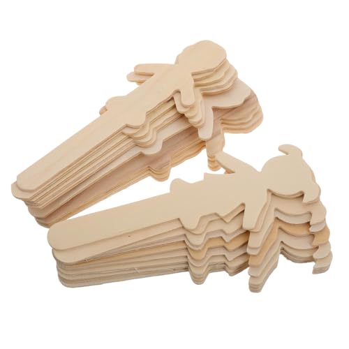Homoyoyo 20 Stück Holzfiguren für Jungen und Mädchen Unbemalte Bastelstäbe für Diy Projekte Kreative Klassenzimmer Dekoration und Heimwerkerbedarf für Bastelarbeiten und Bildungsaktivitäten von Homoyoyo