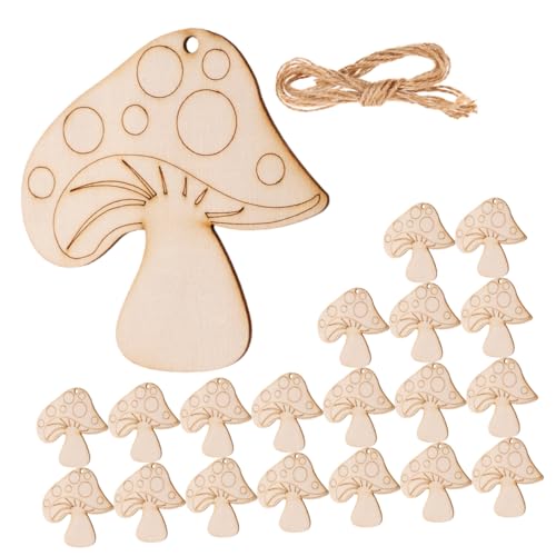 Homoyoyo 20 Stück Holzhandwerk Ornament Sachen Gartenpilze Party Pilz Zeug Mini-pilze Einladung Holzspäne Für Diy Holzverzierungen Unfertige Holzspäne Unfertige Holzscheiben Hölzern von Homoyoyo